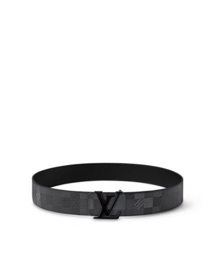 Louis Vuitton LV Initials Damoflage 40MM Reversible Belt - Black