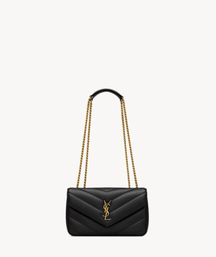 Saint Laurent Loulou Small in Matelassé Lambskin - noir