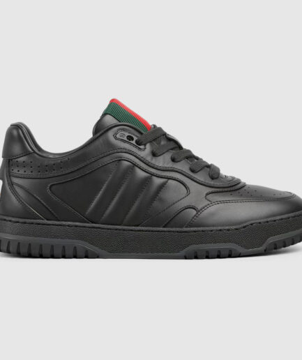 Gucci Re-Web Leather Trainer - black
