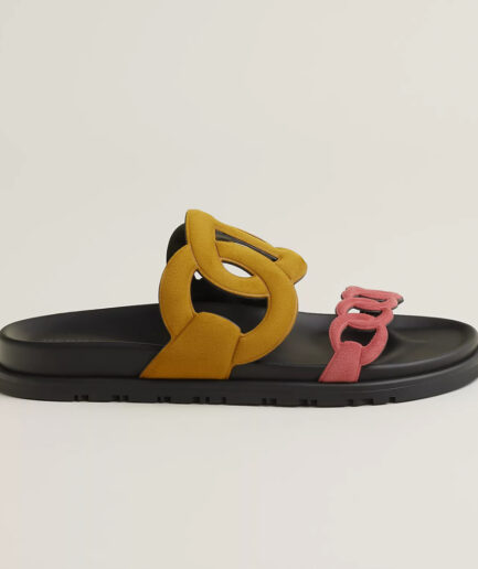 Hermès Extra Sandal - vert muscade / rose amarante