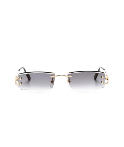 Cartier Eyewear rectangle-frame sunglasses - grey/gold
