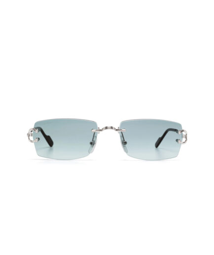 Cartier Eyewear rectangle-frame sunglasses - green/gold