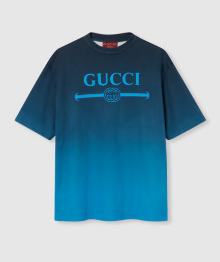 Gucci Technical Cotton Jersey T-shirt with print - Gradient Blue
