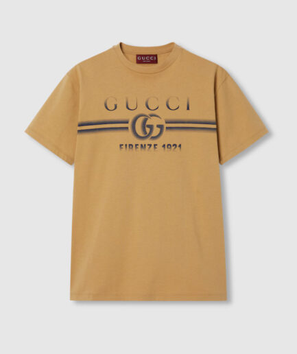 Gucci GG Logo-print Cotton T-shirt - Beige