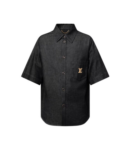 Louis Vuitton Short-Sleeved Chambray Shirt - black