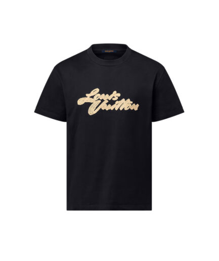 Louis Vuitton Embroidered Signature T-Shirt - black