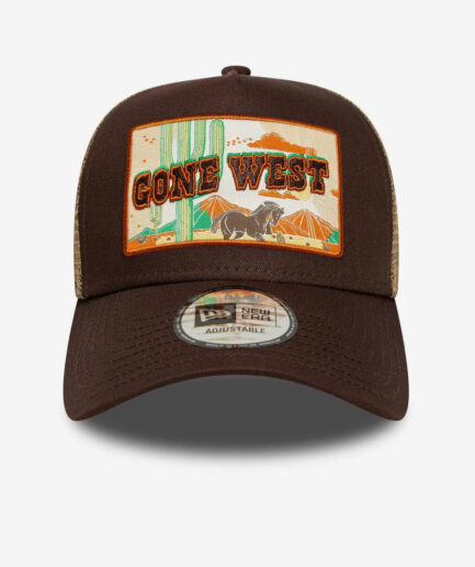 New Era Western Patch Dark Beown 9FORTY A-Frame Trucker Adjustable Cap