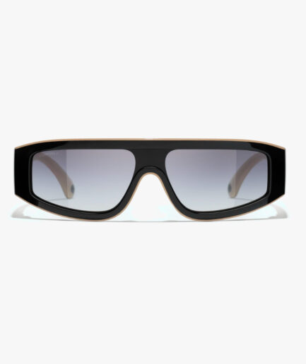 Chanel Shield Sunglasses - Black & Beige