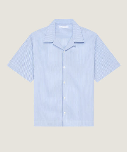 Givenchy Striped shirt in cotton with GIVENCHY Stamp - white/light blue