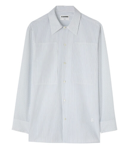 Jil Sander Tuesday Striped Long-sleeve Cotton Shirt - light blue & white