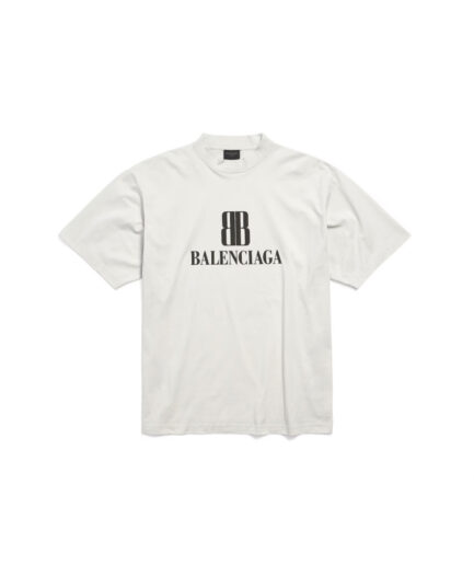 Balenciaga Men's Nano BB T-shirt Medium Fit in Dirty White