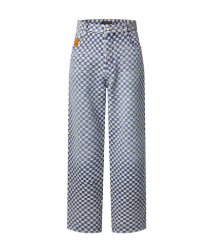Louis Vuitton Damier Wide Leg Jeans - indigo blue