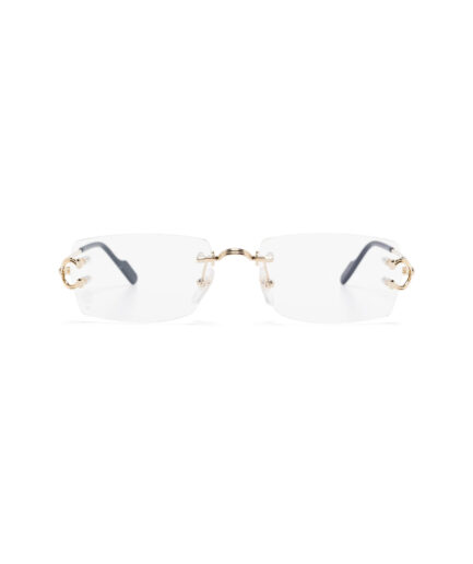 Cartier Eyewear rectangle-frame sunglasses - white/gold