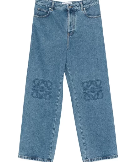 Loewe Anagram Baggy Jeans in Denim - blue