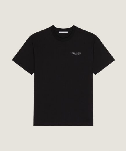 Givenchy T-shirt in cotton with GIVENCHY Stamp print - black