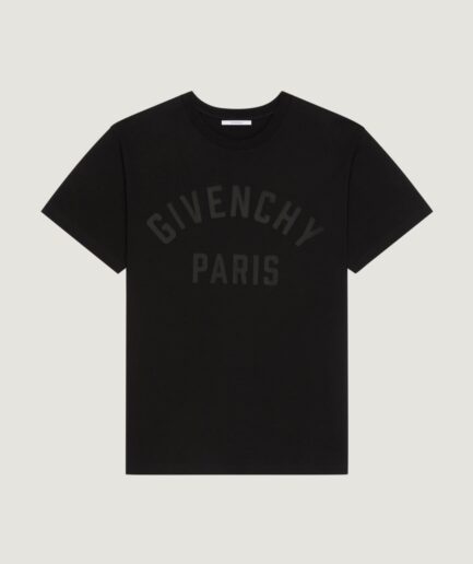 Givenchy T-shirt in cotton with GIVENCHY Paris embroidery - black