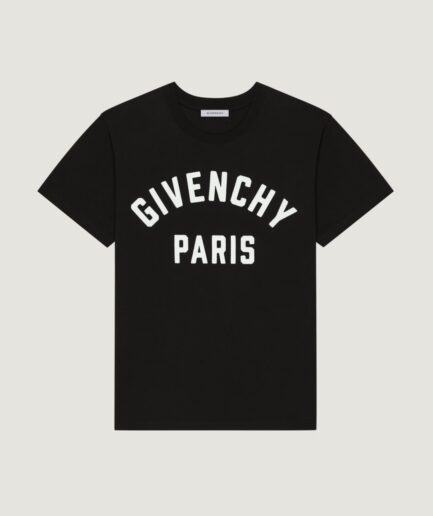 Givenchy T-shirt in cotton with GIVENCHY Paris embroidery - black/white