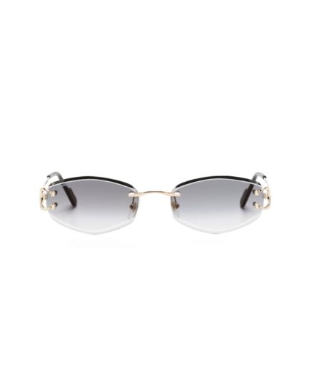 Cartier Eyewear diagonal-frame sunglasses – gold-tone/grey