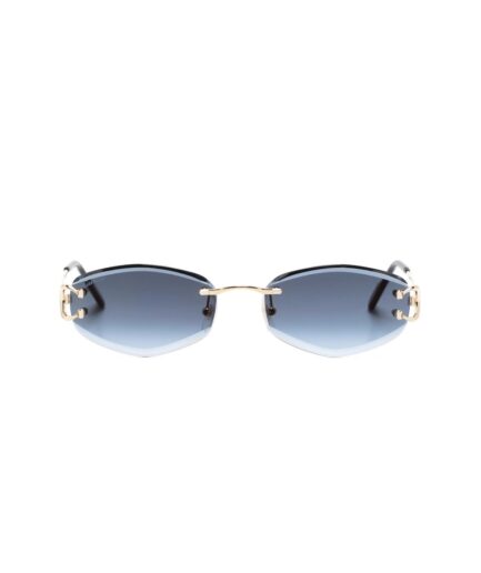 Cartier Eyewear diagonal-frame sunglasses – gold-tone/blue