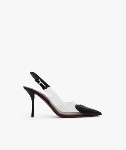 Alaïa LE CŒUR SLINGBACKS IN PATENT CALFSKIN - BLACK