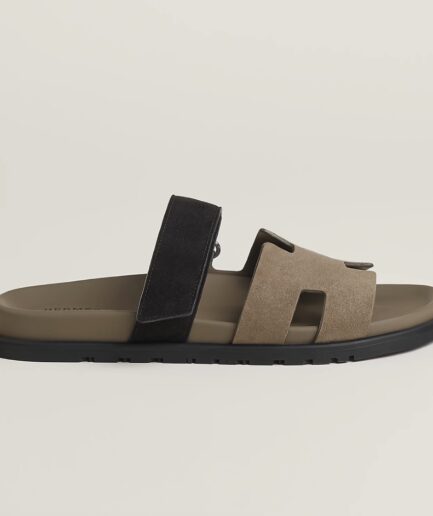 Hermès Chypre Sandal – Etoupe/Noir