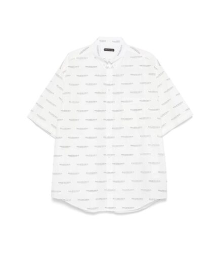 Balenciaga Logo Print Shirt- white