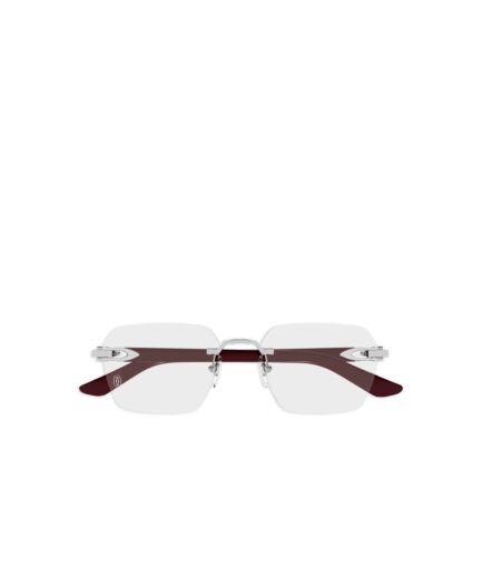 Cartier Geometric Sunglasses- Transparent/Red