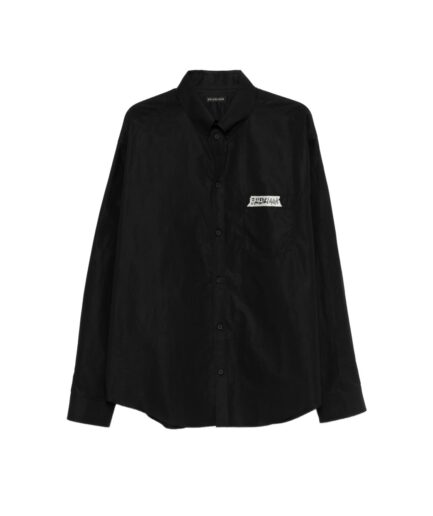 Balenciaga Masking Tape Long-Sleeve Shirt- Black