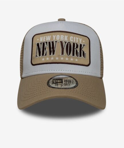 New Era Location Trucker Cap- Light Beige