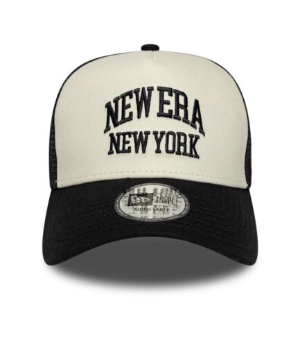 New Era Collegiate Trucker Cap- Beige/Black