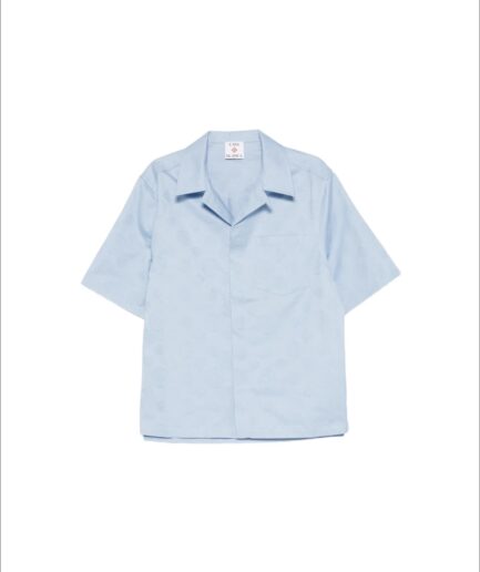 Casablanca Monogram Short-Sleeve Shirt- Light Blue