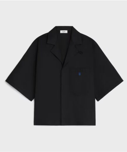 Celine Scout Shirt in Light Cotton Gabardine- Black