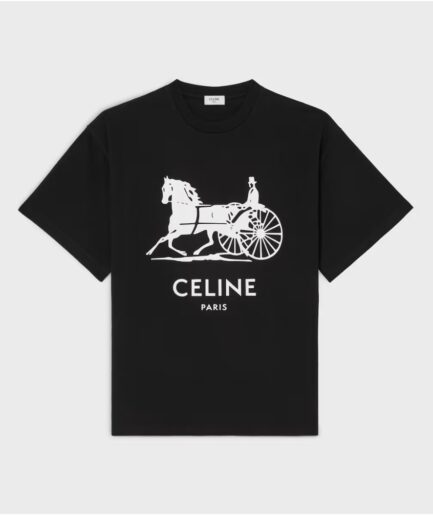 Celine Carriage Logo Tshirt- Black