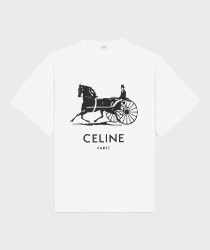 Celine Carriage Logo Tshirt- White