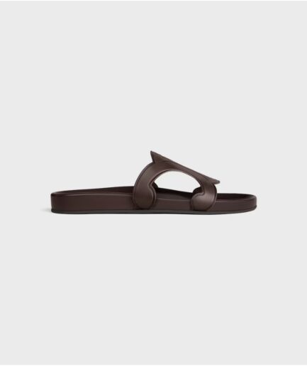 Celine Triomphe Slides- Dark Brown