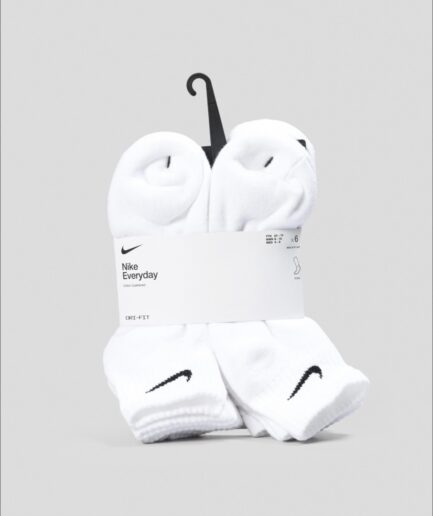 Nike Everyday Cotton Cushioned Cush Crew 6in1 Socks- White