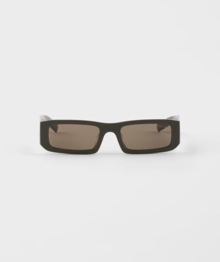 Prada Acetate Sunglasses with Triangle Logo- Green
