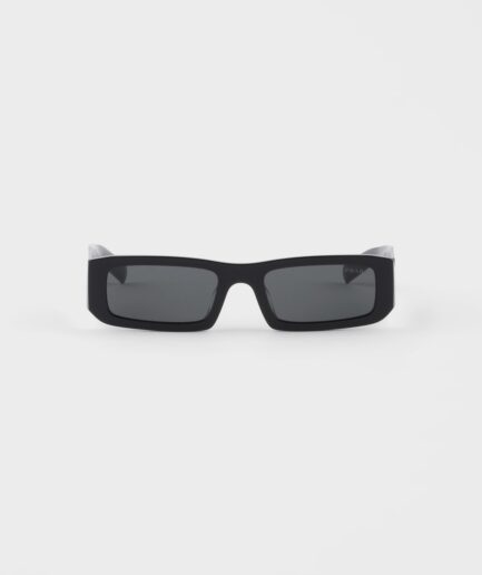 Prada Acetate Sunglasses with Triangle Logo- Black