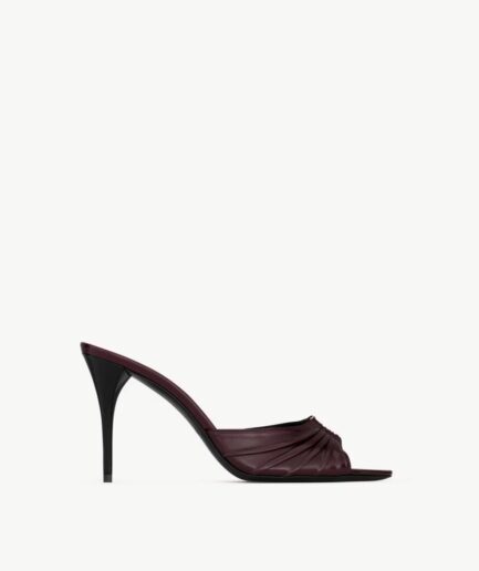 Saint Laurent Babylone Mules- Burgundy