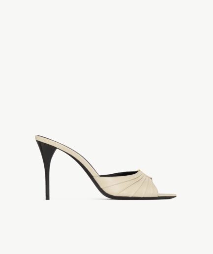 Saint Laurent Babylone Mules- White