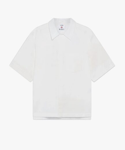 Casablanca Monogram Short-Sleeve Shirt- White