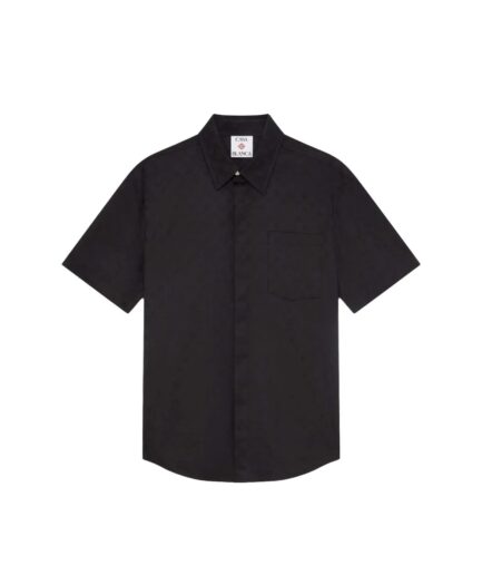 Casablanca Monogram Short-Sleeve Shirt- Black