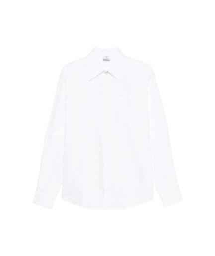 Casablanca Monogram Long-Sleeve Shirt- White