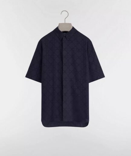 Dior Cannage Short-Sleeved Shirt- Deep Blue