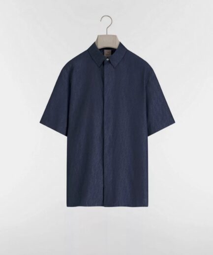 Dior Oblique Short-Sleeved Shirt- Blue