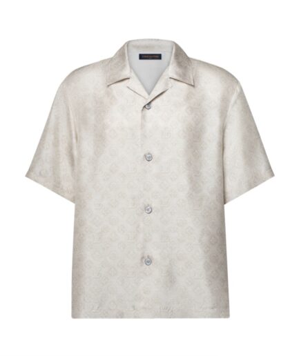 Louis Vuitton Monogram Print Silk Shirt- Biege