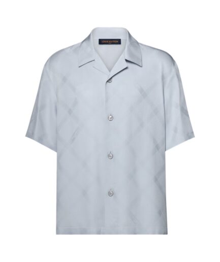 Louis Vuitton Short-Sleeve Silk Shirt- Baby Blue