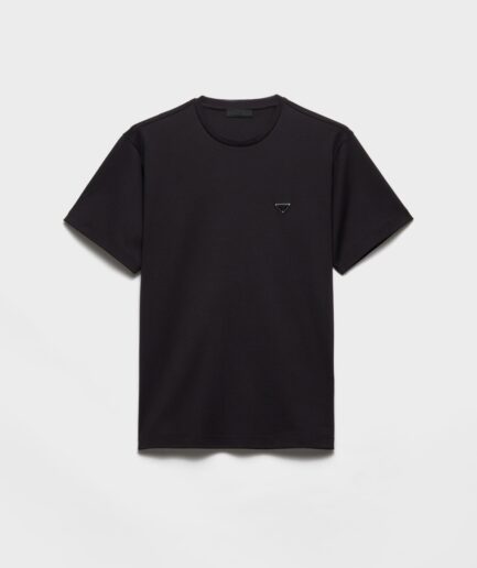 Prada Triangle Cotton T-shirt- Black