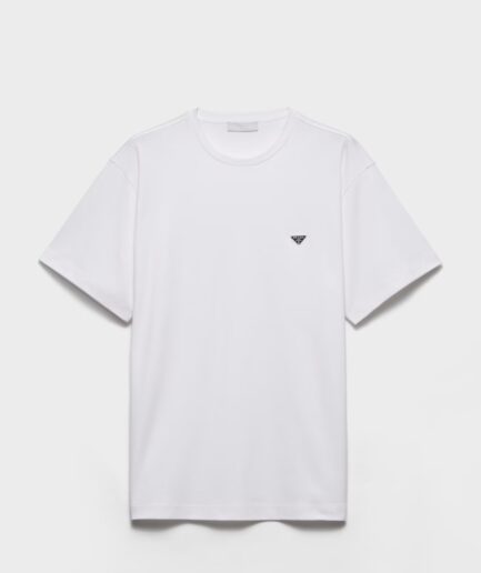 Prada Triangle Cotton T-shirt- White