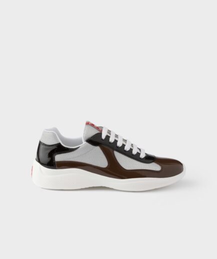 Prada America’s Cup Patent Leather and Technical Fabric Sneakers – Rosewood/Ebony